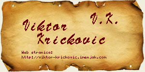 Viktor Kričković vizit kartica